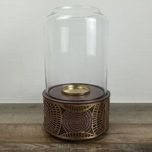 Mondell Hurricane Candle Holder Boho Handcrafted Mango Wood  Christopher Knight